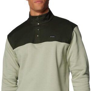 Columbia Men's Green Colorblock Pitchstone Overlay Half Snap Fleece Pullover XXL